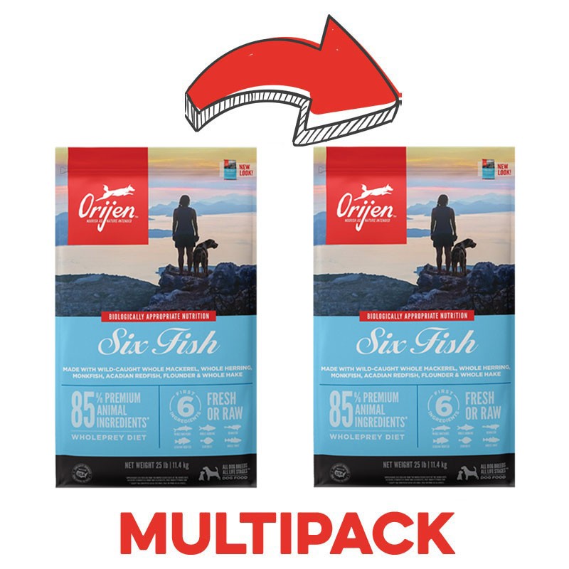 Orijen Six Fish Cane - 2 Kg, 2 pezzi