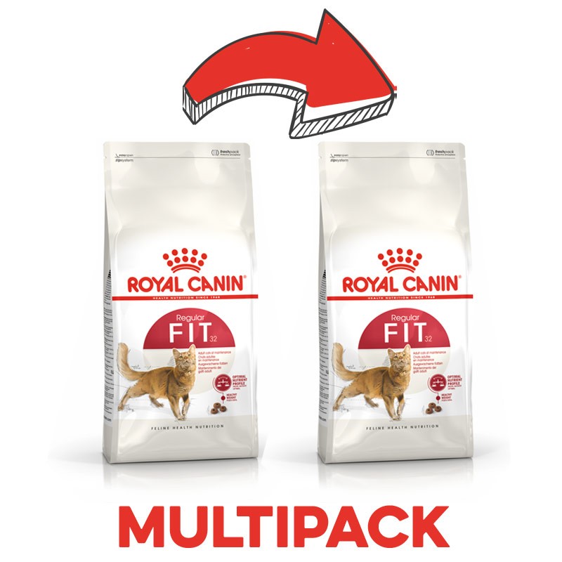 Royal Canin Fit 32 Secco per Gatti - 2 Kg, 2 pezzi