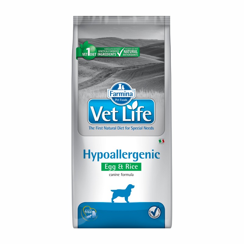 Farmina Vet-Life Hypoallergenic Egg&Rice Cane Secco - 2 Kg, Singola