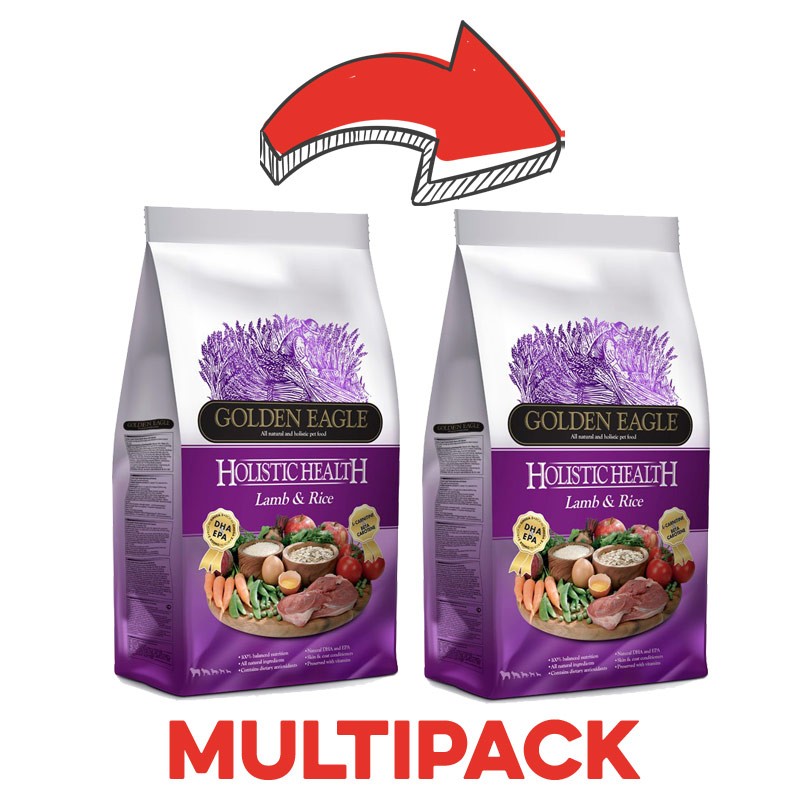 Golden Eagle Holistic Agnello e Riso per Cani - 12 Kg, 2 pezzi