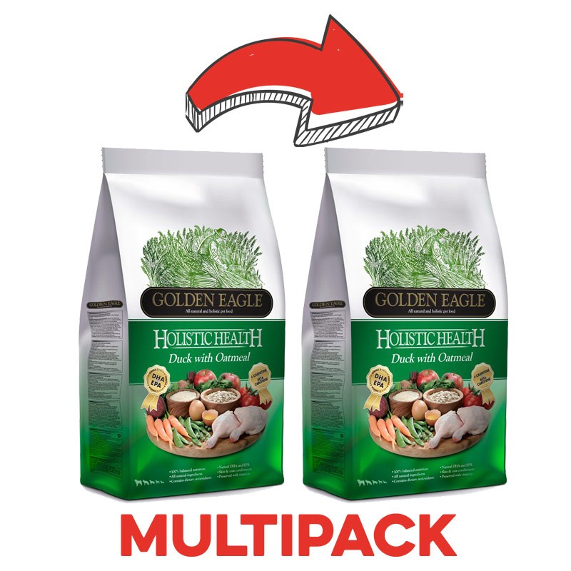 Golden Eagle Holistic Anatra e Avena per Cani - 2 Kg, 2 pezzi