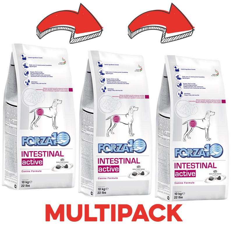 Forza10 Intestinal Active per Cani - 10 Kg, 3 pezzi