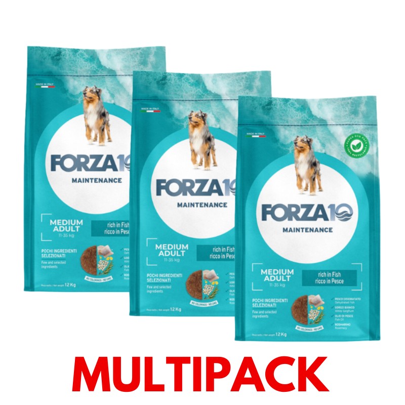 Forza10 Medium Adult Maintenance al Pesce - 2 Kg, 3 pezzi