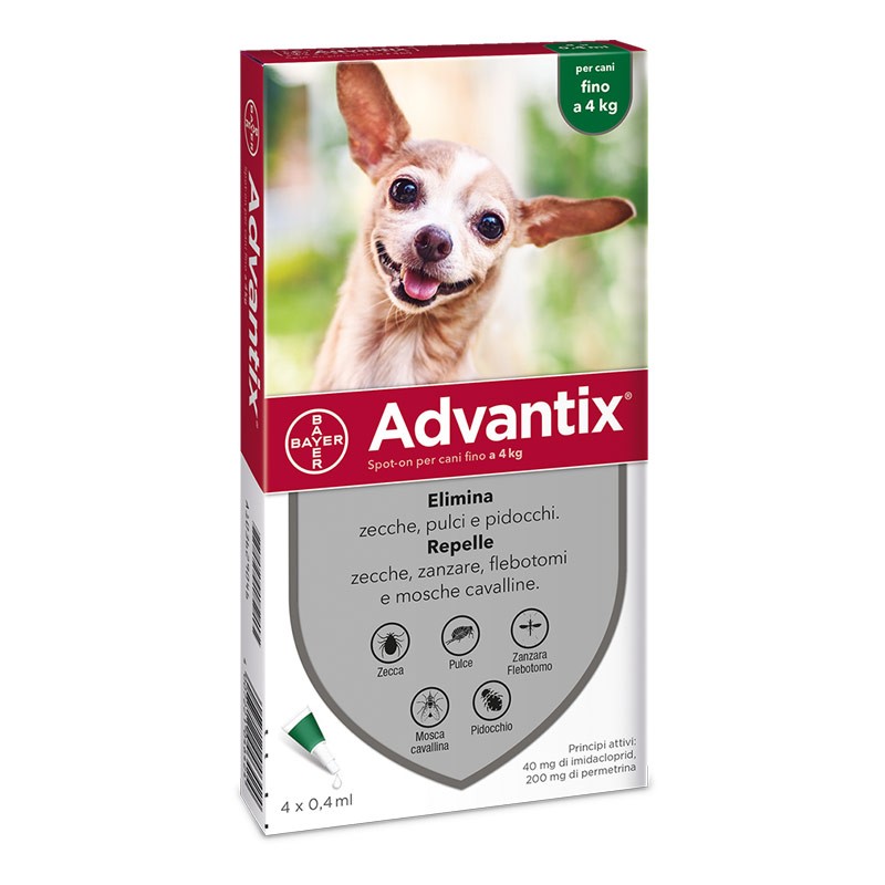 Elanco Advantix Spot-On 0-4Kg per Cani - 4 Pipette