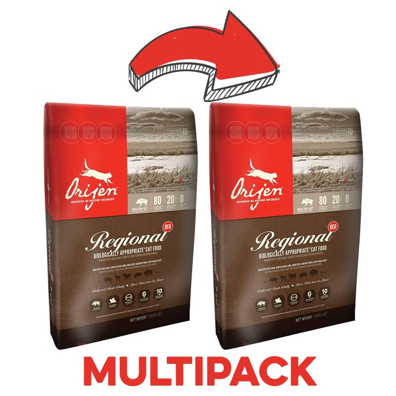 Orijen Regional Red Gatto - 5.4 Kg, 2 pezzi