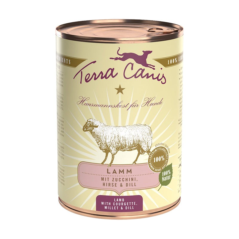 Terra Canis Agnello con Zucchine, Miglio e Aneto - 200 g, 6 pezzi