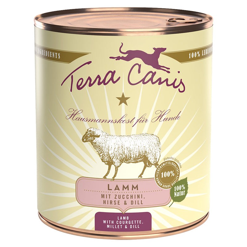 Terra Canis Agnello con Zucchine, Miglio e Aneto - 400 g, 12 pezzi
