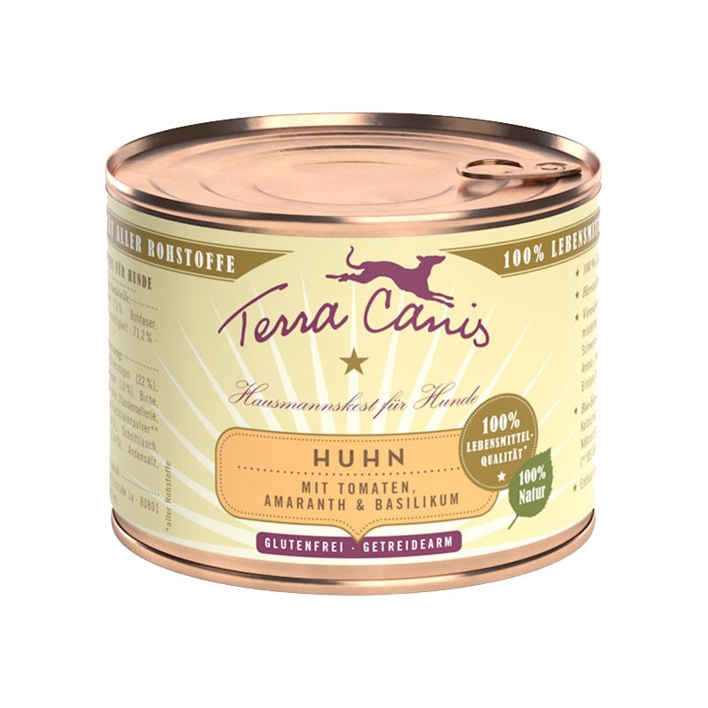 Terra Canis Pollo con Amaranto, Pomodori e Basilico per Cani - 200 g, Singola