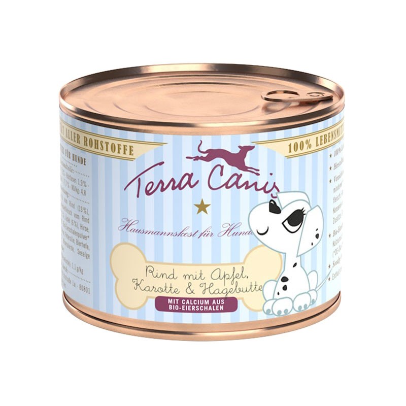 Terra Canis Puppy Manzo con Mela, Carote e Rosa Canina - 400 g, Singola