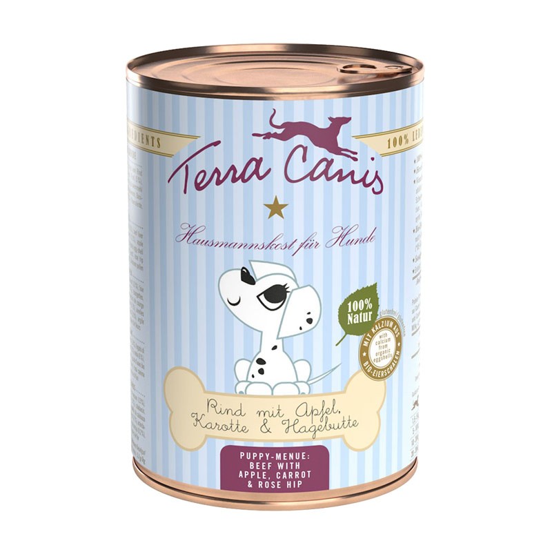 Terra Canis Puppy Manzo con Mela, Carote e Rosa Canina - 800 g, Singola