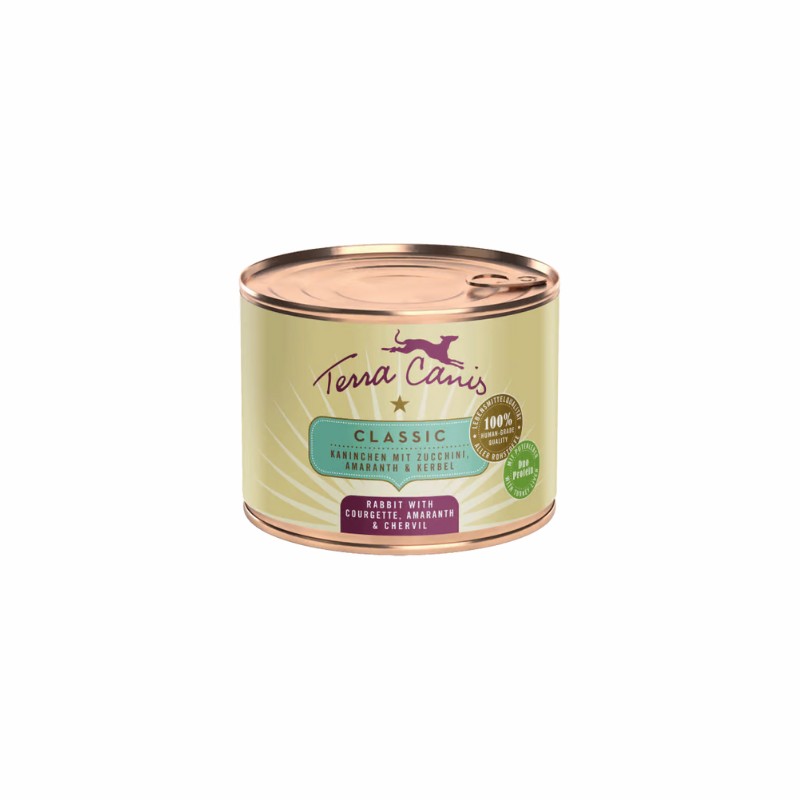 Terra Canis Coniglio con Zucchine, Amaranto e Cerfoglio - 800 g, 6 pezzi