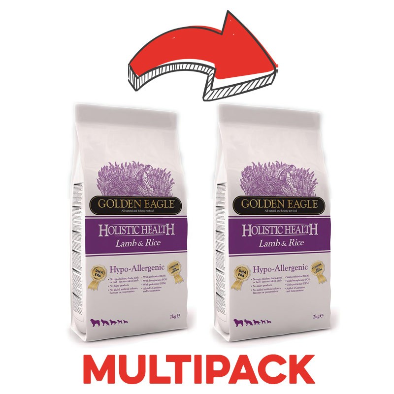 Golden Eagle Sensitive Agnello e Riso per Cani - 2 Kg, 2 pezzi
