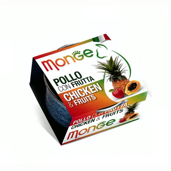Monge Fruits Pollo e Frutta per Gatti 80gr - 80 g, 6 pezzi