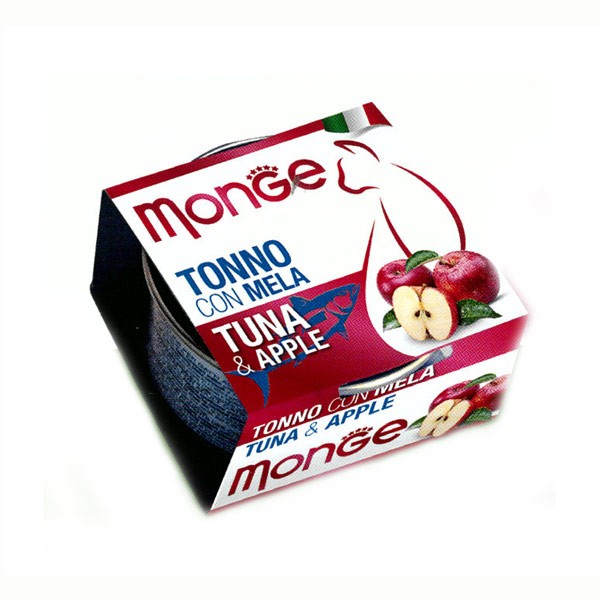 Monge Fruits Tonno e Mela per Gatti 80gr - 80 g, 6 pezzi