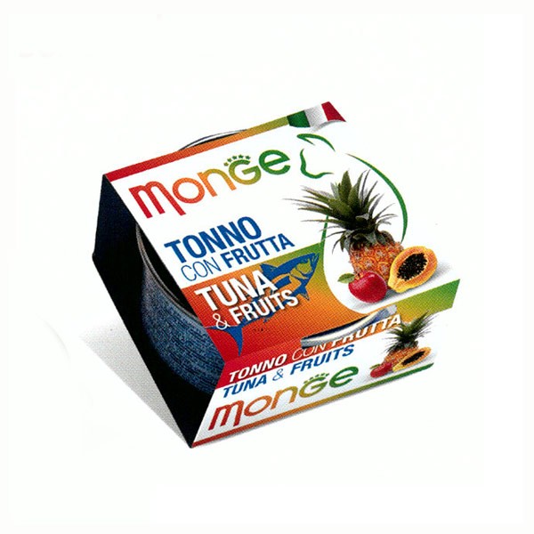 Monge Fruits Tonno e Frutta per Gatti 80gr - 80 g, 6 pezzi