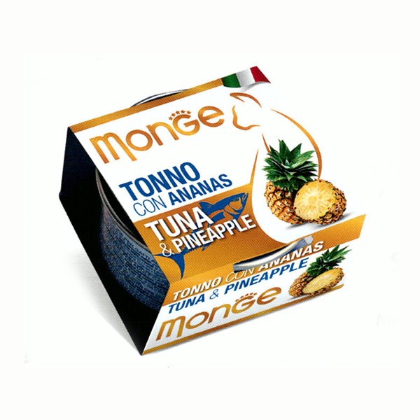 Monge Fruits Tonno e Ananas per Gatti 80gr - 80 g, 6 pezzi