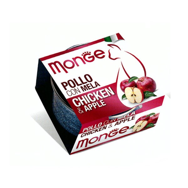 Monge Fruits Pollo e Mela per Gatti 80gr - 80 g, 6 pezzi