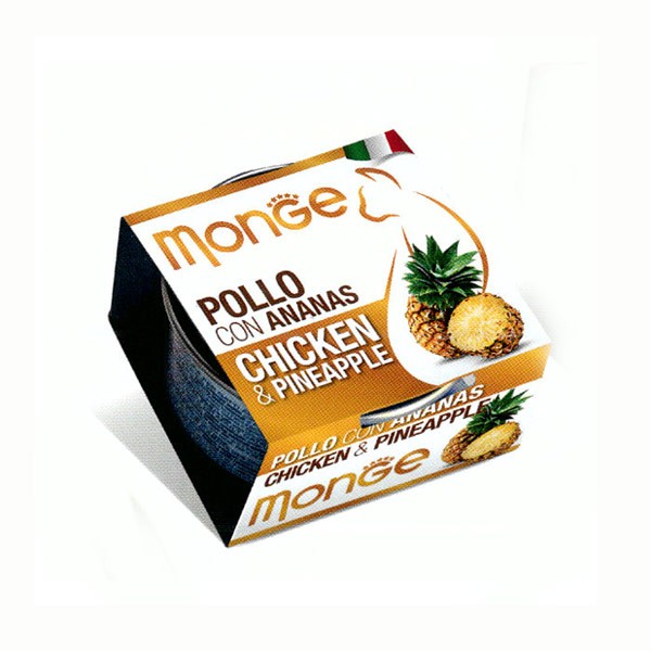 Monge Fruits Pollo e Ananas per Gatti 80gr - 80 g, 6 pezzi