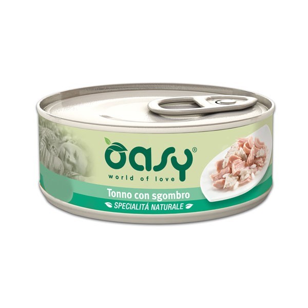 Oasy Natural Tonno e Sgombro Umido per Gatti - 150 g, Singola