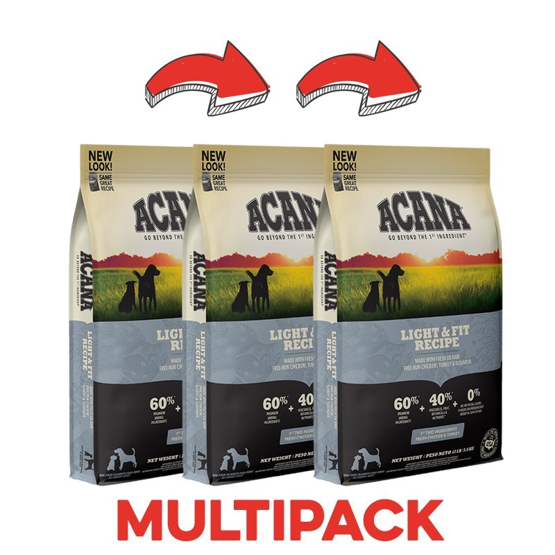 Acana Light & Fit Recipe - 11.4 Kg, 3 pezzi