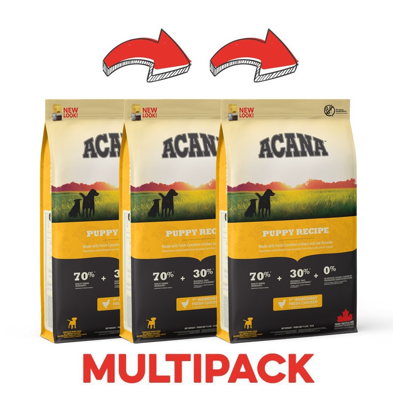 Acana Puppy Recipe per Cuccioli - 11.4 Kg, 3 pezzi