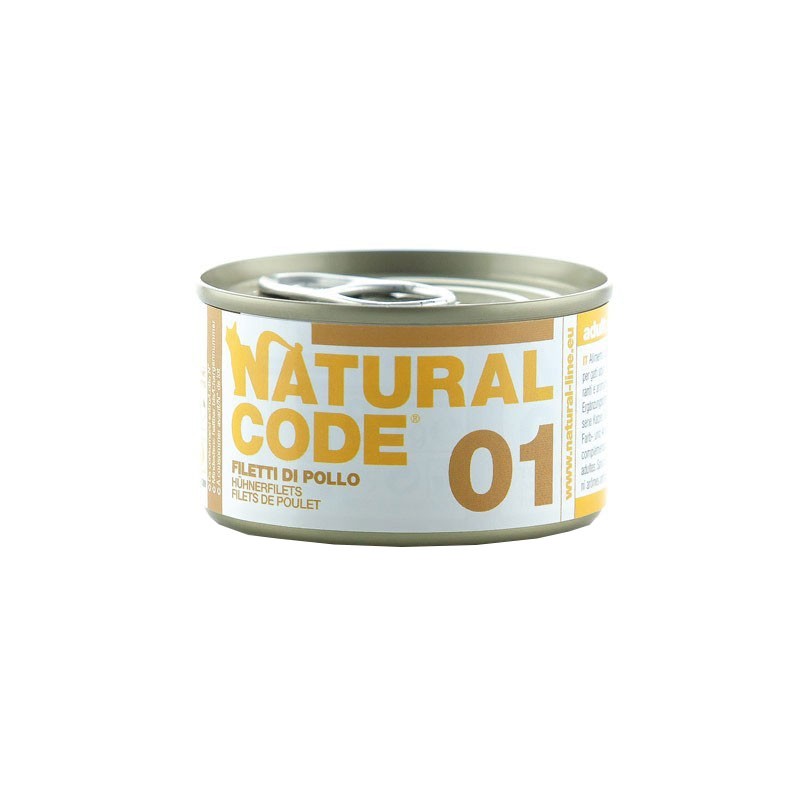 Natural Code Filetto di Pollo per Gatti 85gr - 85 g, 6 pezzi