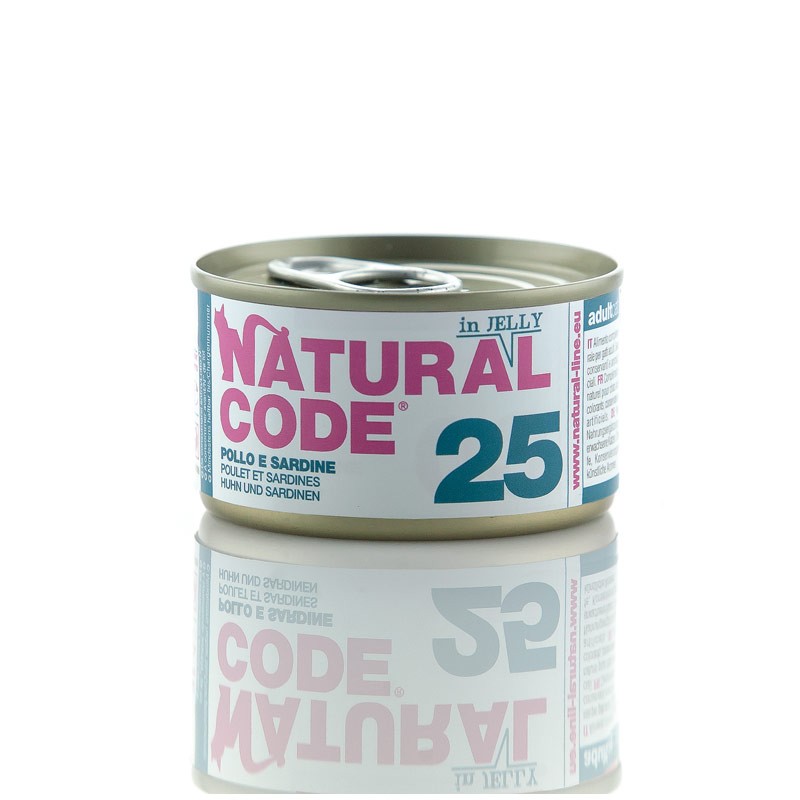 Natural Code Jelly Pollo e Sardine per Gatti 85gr - 85 g, 6 pezzi