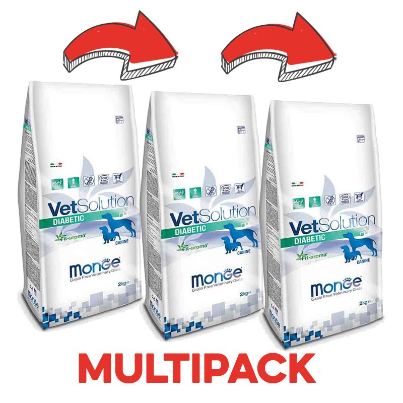 Monge VetSolution Diabetic per Cani - 12 Kg, 3 pezzi