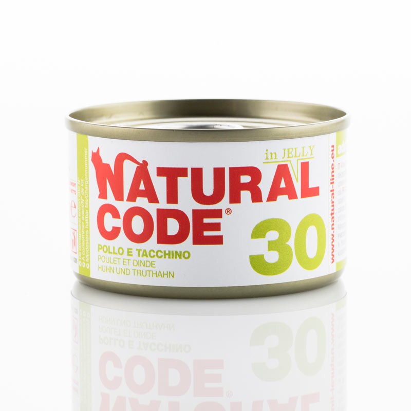 Natural Code Jelly Pollo e Tacchino per Gatti 85gr - 85 g, 6 pezzi