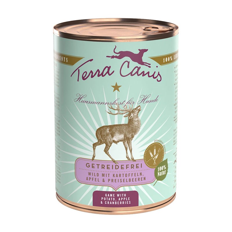 Terra Canis Selvaggina con Patate, Mela e Mirtilli Rossi - 400 g, 6 pezzi