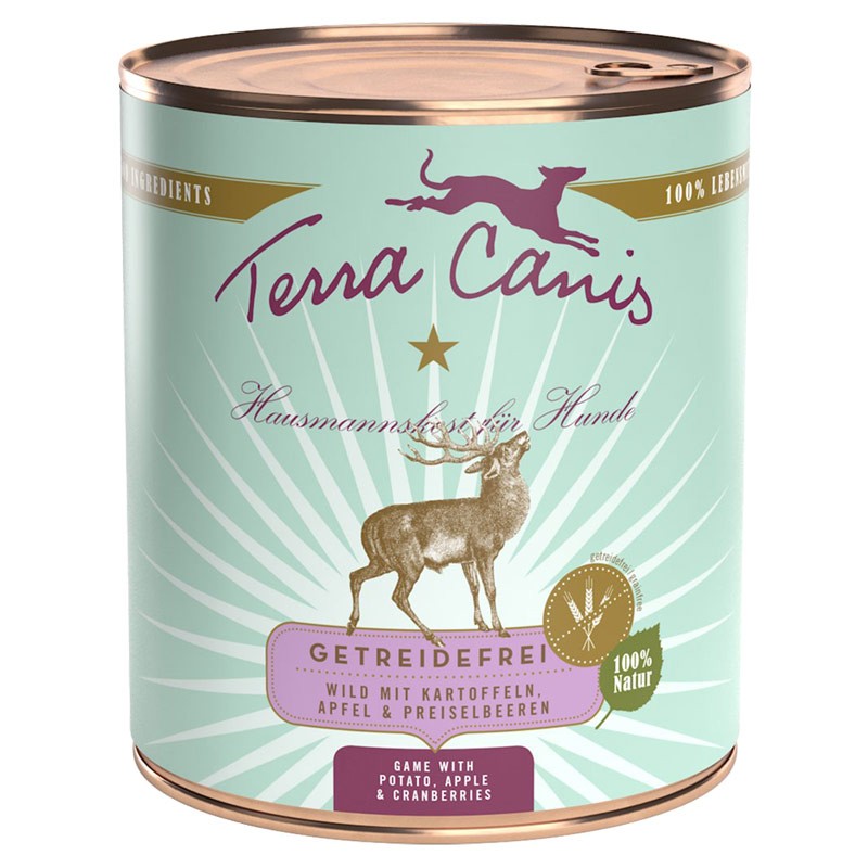 Terra Canis Selvaggina con Patate, Mela e Mirtilli Rossi - 200 g, 12 pezzi