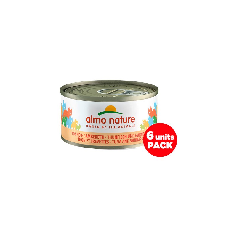 Almo Nature HFC al Tonno e Gamberetti per Gatti 70gr - 70 g, 6 pezzi