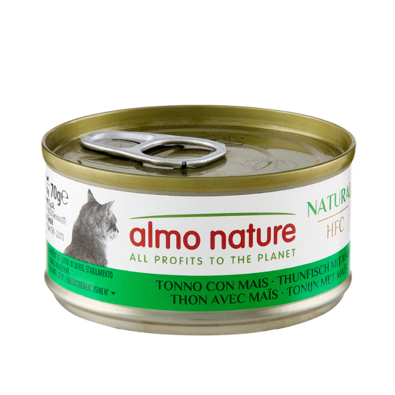 Almo Nature Cat HFC Natural Tonno con Mais per Gatti - 70 g, Singola