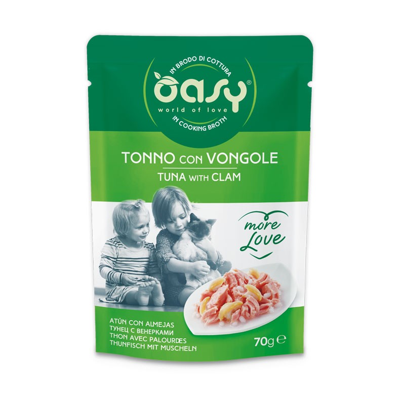 Oasy More Love Tonno con Vongole in Busta - 70 g, 12 pezzi