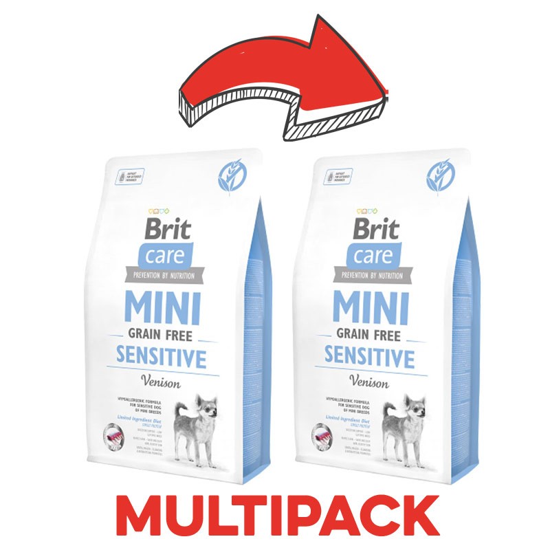 Brit Care Mini Grain Free Sensitive al Cervo - 2 Kg, 2 pezzi