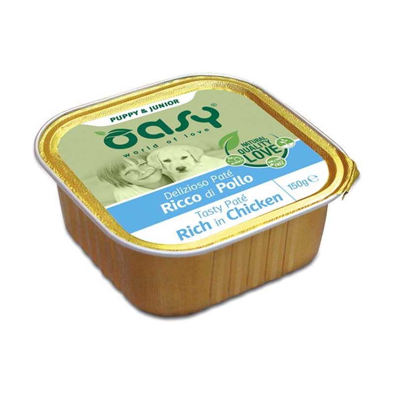 Oasy Puppy Tasty Paté al Pollo Umido per Cuccioli - 150 g, 6 pezzi