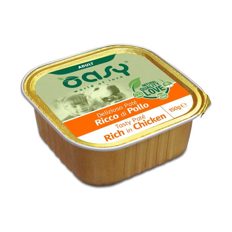 Oasy Adult Tasty Paté al Pollo Umido per Cani - 150 g, 6 pezzi