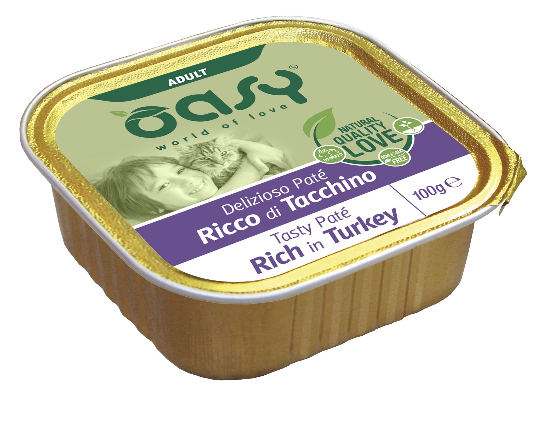 Oasy Adult Tasty Paté al Tacchino Umido per Gatti - 100 g, 6 pezzi