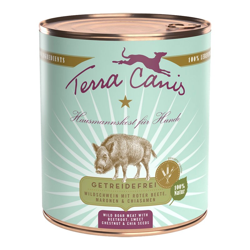 Terra Canis Cinghiale con Barbabietola, Castagna Dolce e Semi di Chia Grain Free - 800 g, 12 pezzi
