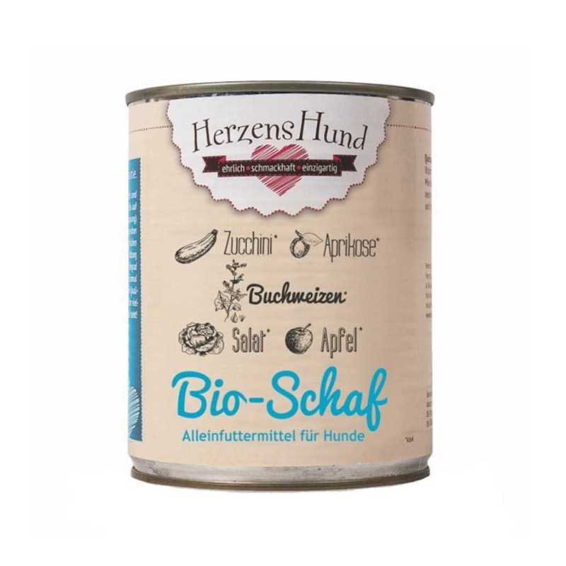 Herzens Hund Pecora Biologica con Verdure Bio Umido per Cani - 800 g