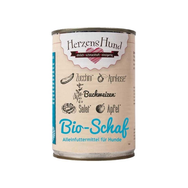 Herzens Hund Pecora Biologica con Verdure Bio Umido per Cani - 400 g