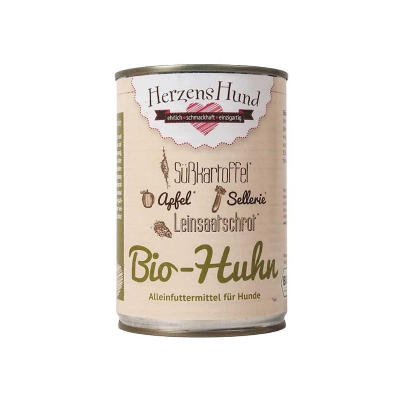 Herzens Hund Pollo Biologico con Verdure Bio Umido per Cani - 400 g