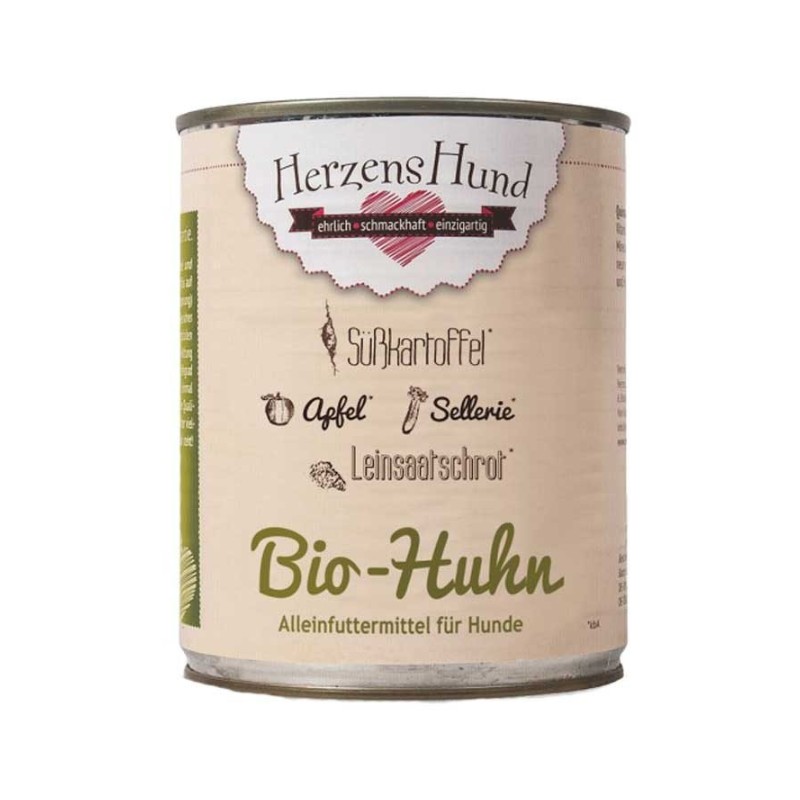 Herzens Hund Pollo Biologico con Verdure Bio Umido per Cani - 800 g