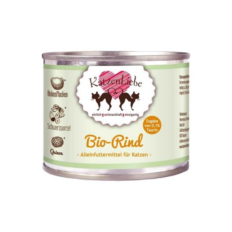 Katzen Liebe Manzo Biologico con Scorzonera Bio Umido per Gatti - 200 g