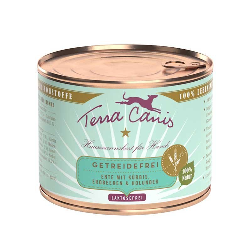 Terra Canis Anatra, Zucca, Fragola e Fiore di Sambuco Grain Free - 400 g, Singola