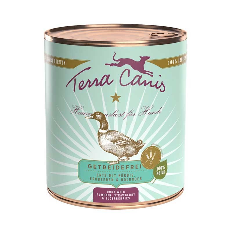 Terra Canis Anatra, Zucca, Fragola e Fiore di Sambuco Grain Free - 800 g, Singola