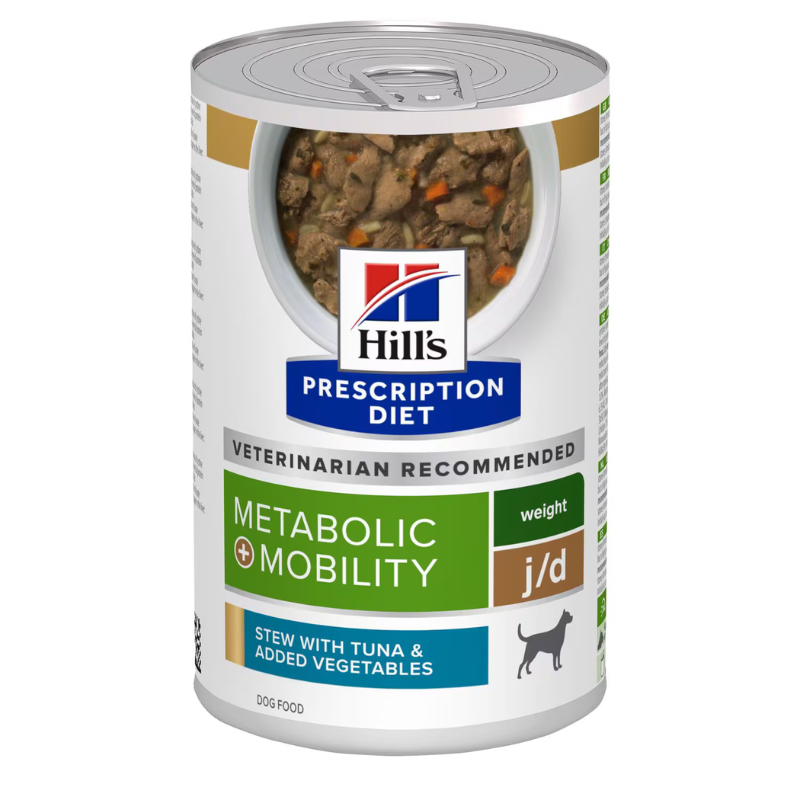 Hill's Metabolic &amp; Mobility Spezzatino con Tonno e Verdure Prescription Diet Canine Umido - 354 g, 12 pezzi