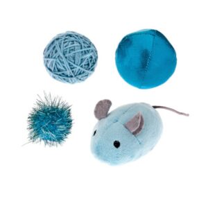 Ferribiella Gioco per Gatti Mix 4 Pezzi Blu