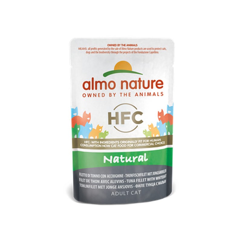 Almo Nature Cat HFC Natural Filetto di Tonno con Acciughine - 55 g, 6 pezzi