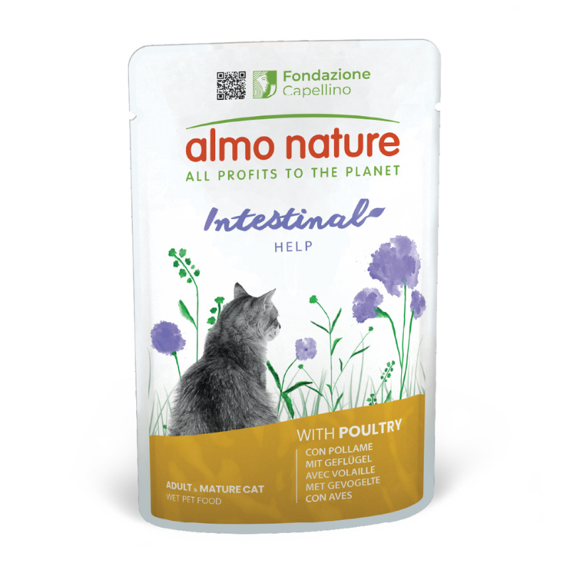 Almo Nature Cat Holistic Digestive Help con Pollame - 70 g, 12 pezzi